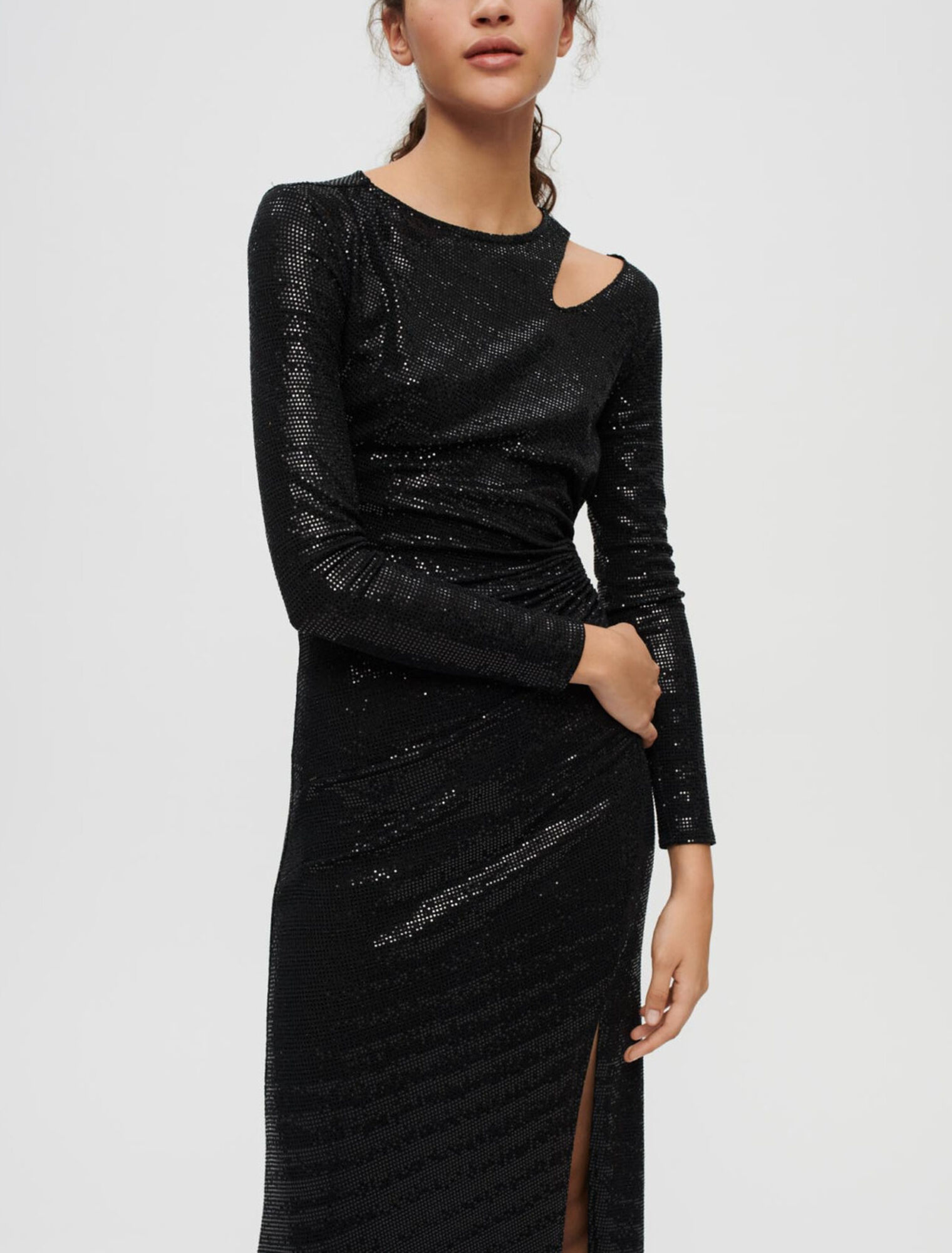 Long dress with black glitter