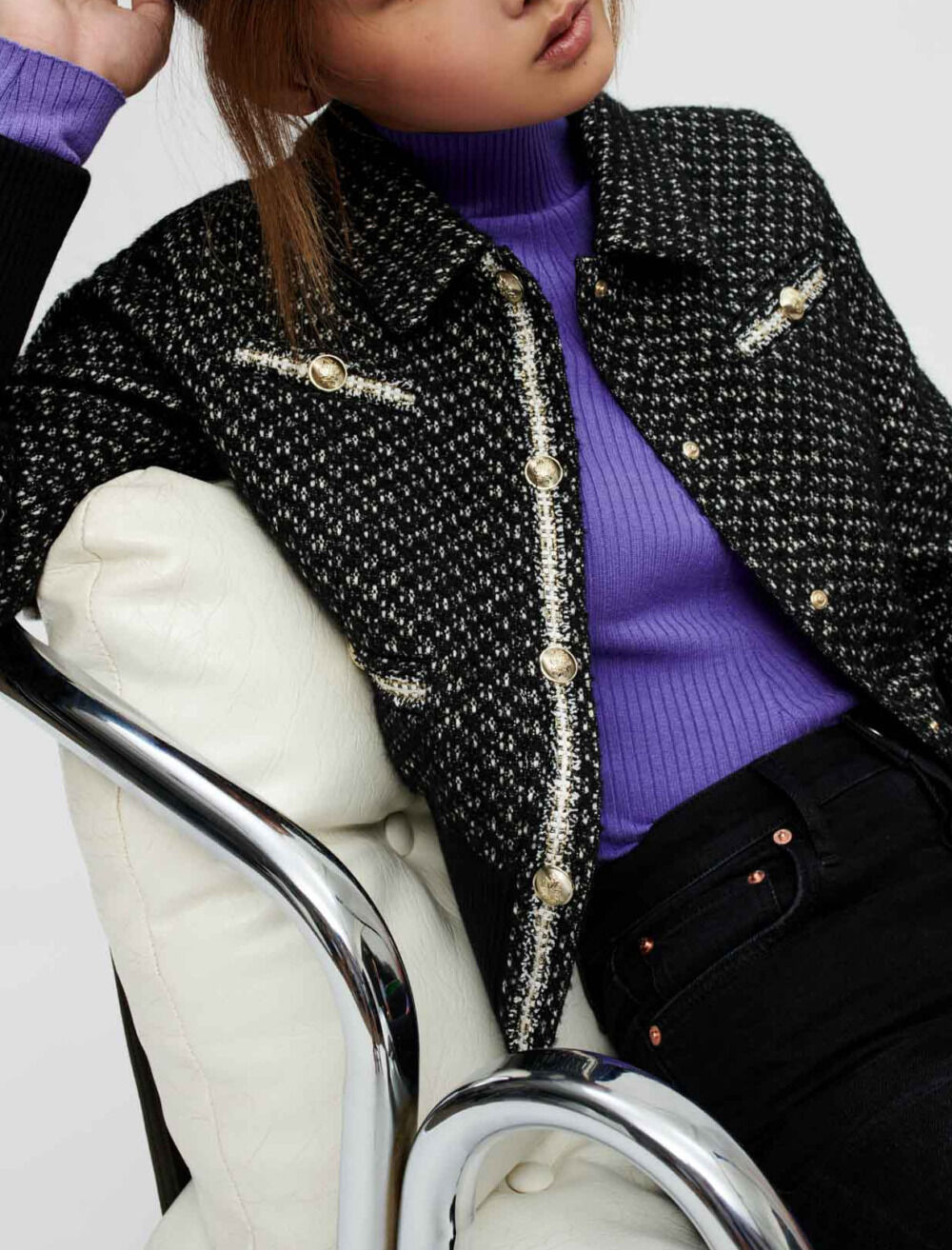 Tweed jacket Black for Women | Maje