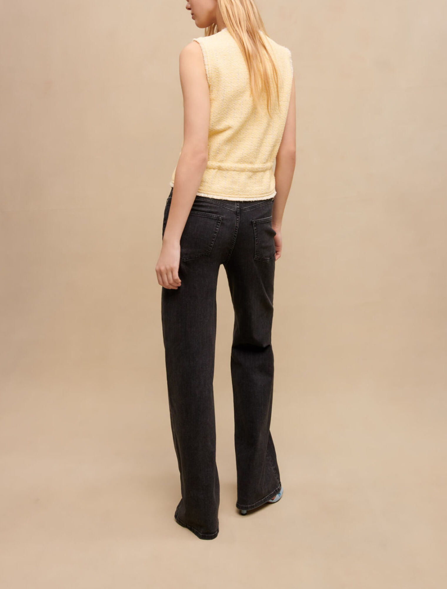 Lurex tweed sleeveless top