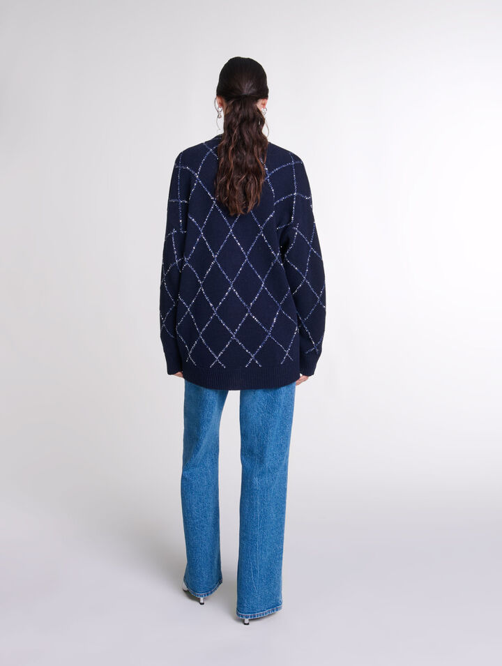 Longline wool cardigan