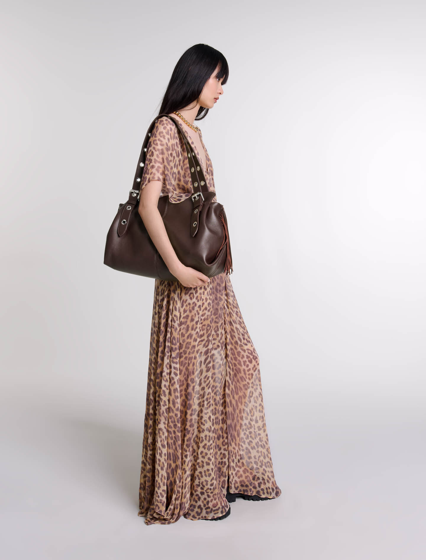 Plain leather Miss M XL bag Miss M XL Maje