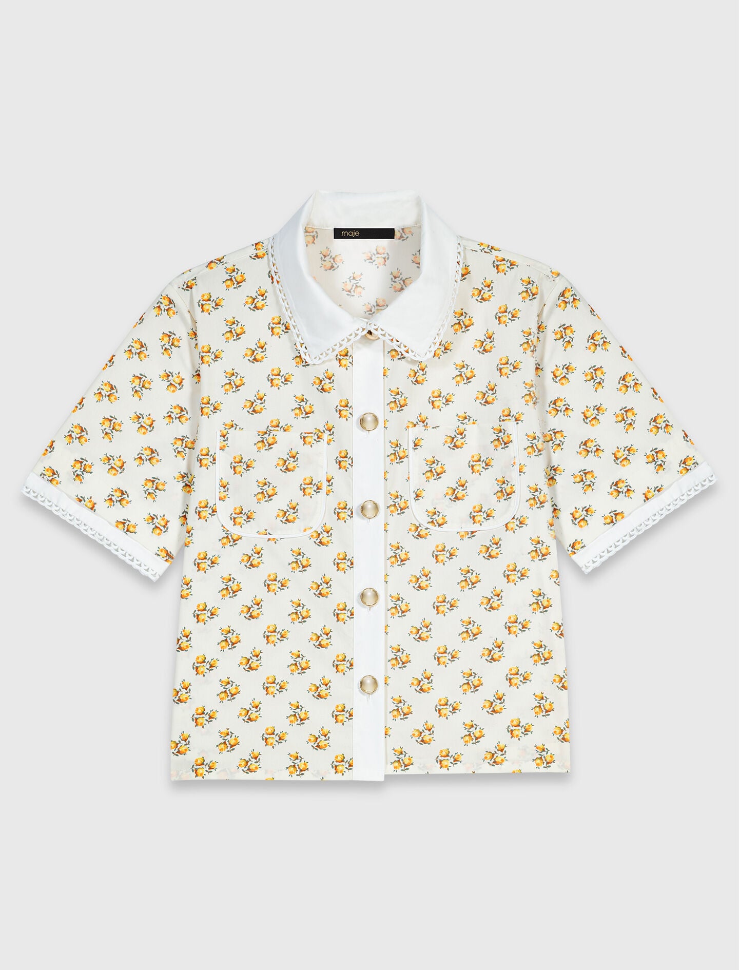 Patterned shirt with croquet trim 6