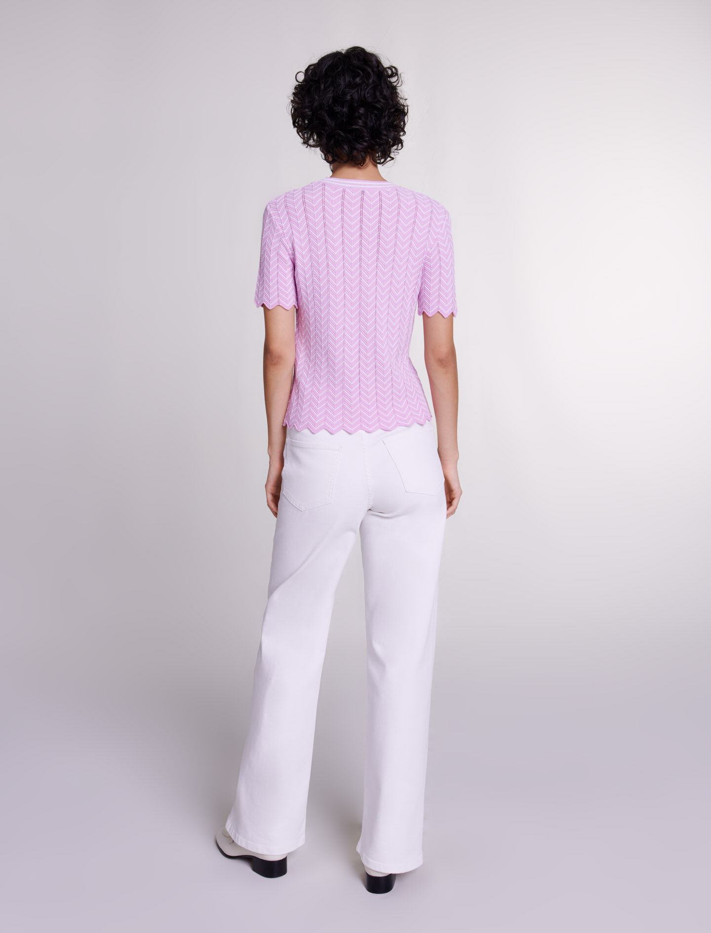 Openwork knit top Parma Violet for Women | Maje
