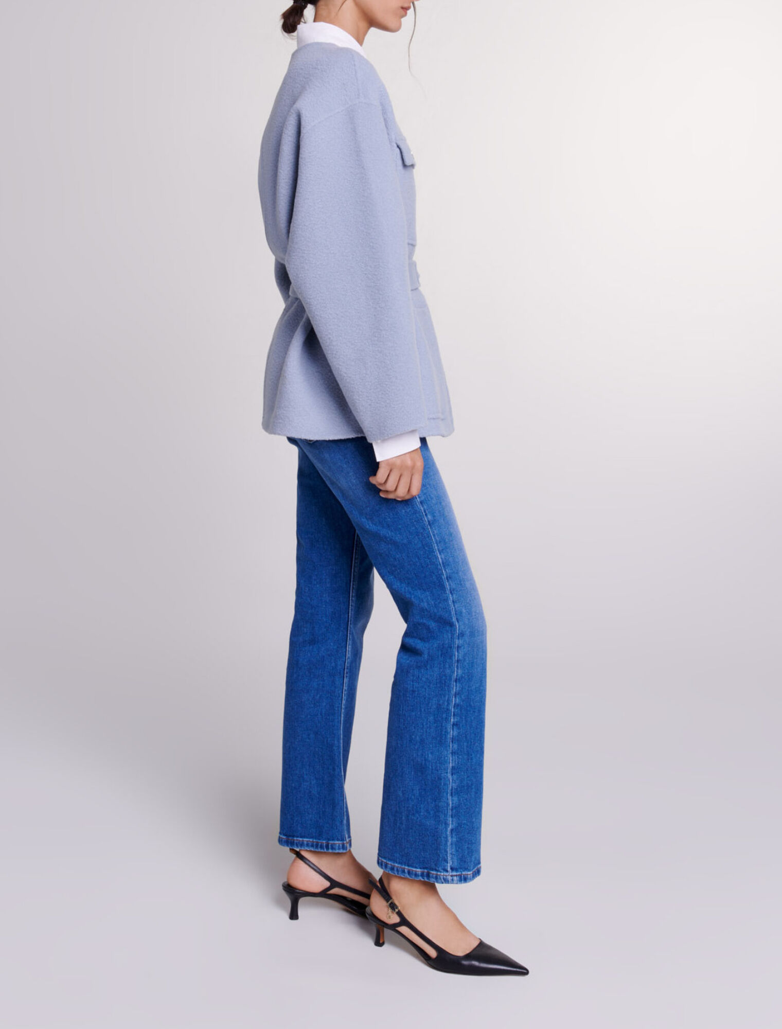 Belted short coat