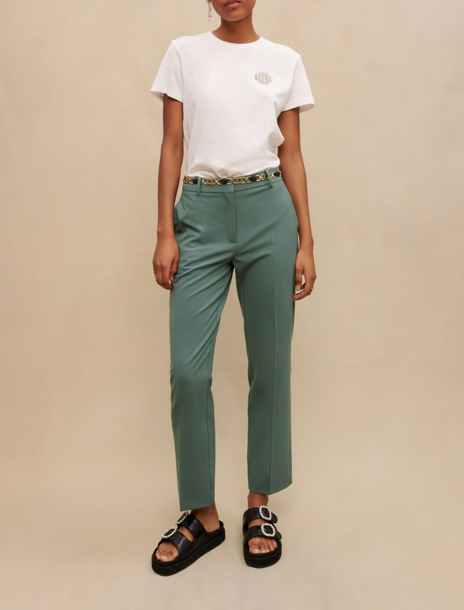 Straight-cut tailored trousers