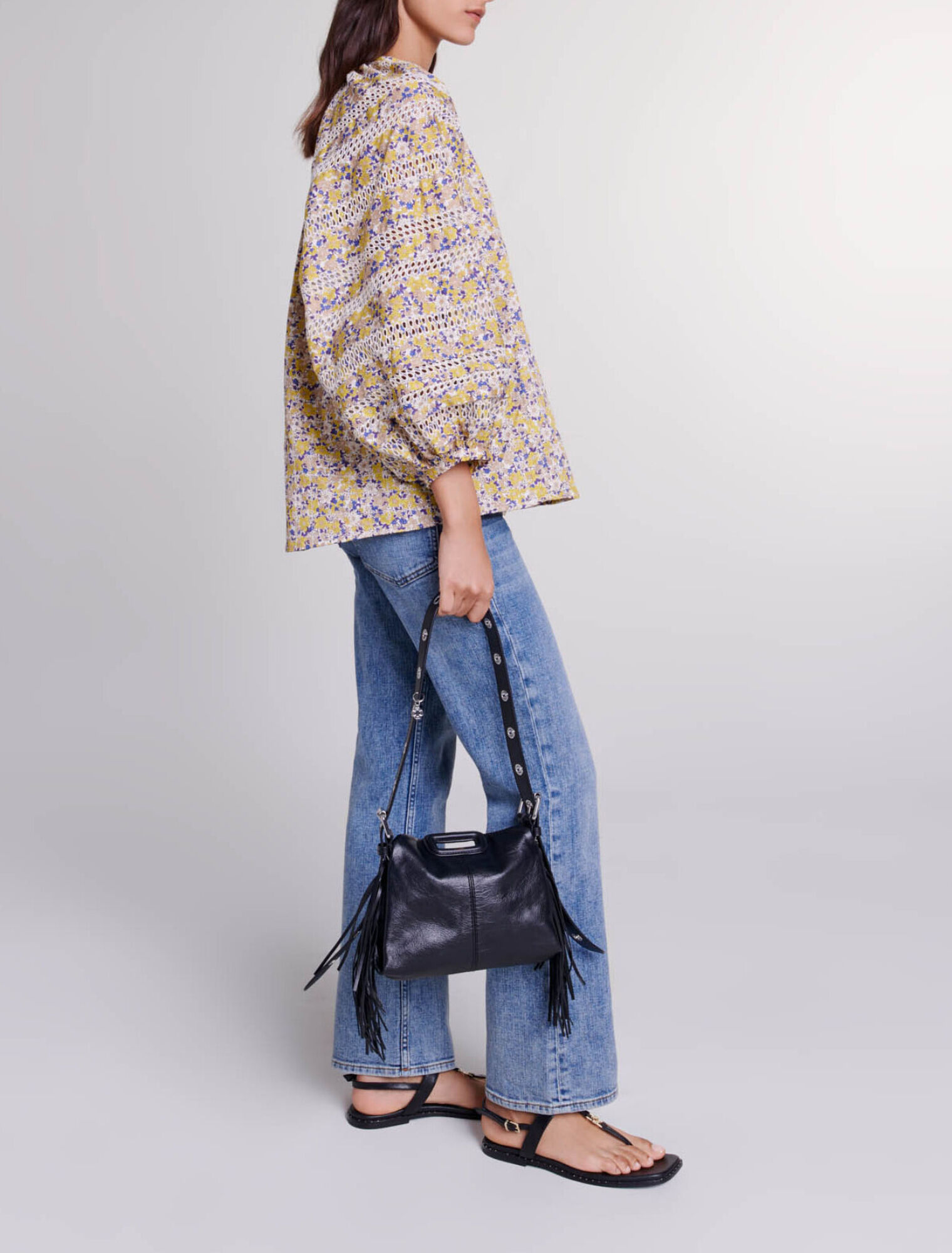 Patterned embroidered blouse