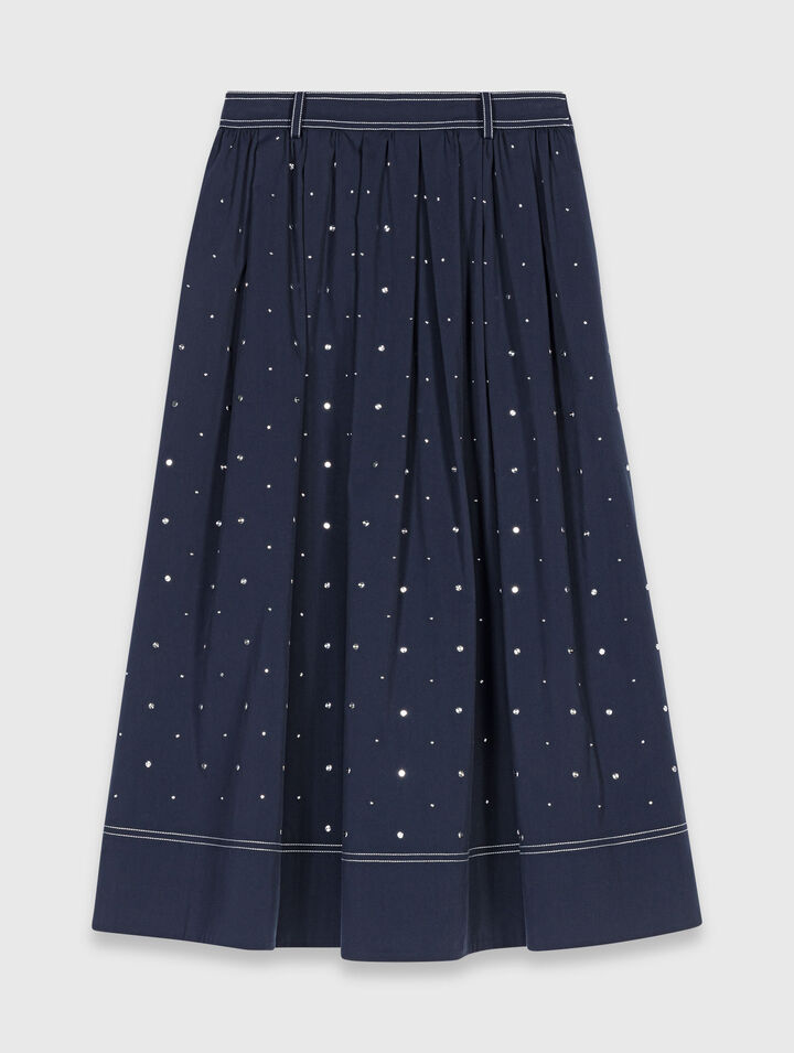 Long studded cotton skirt