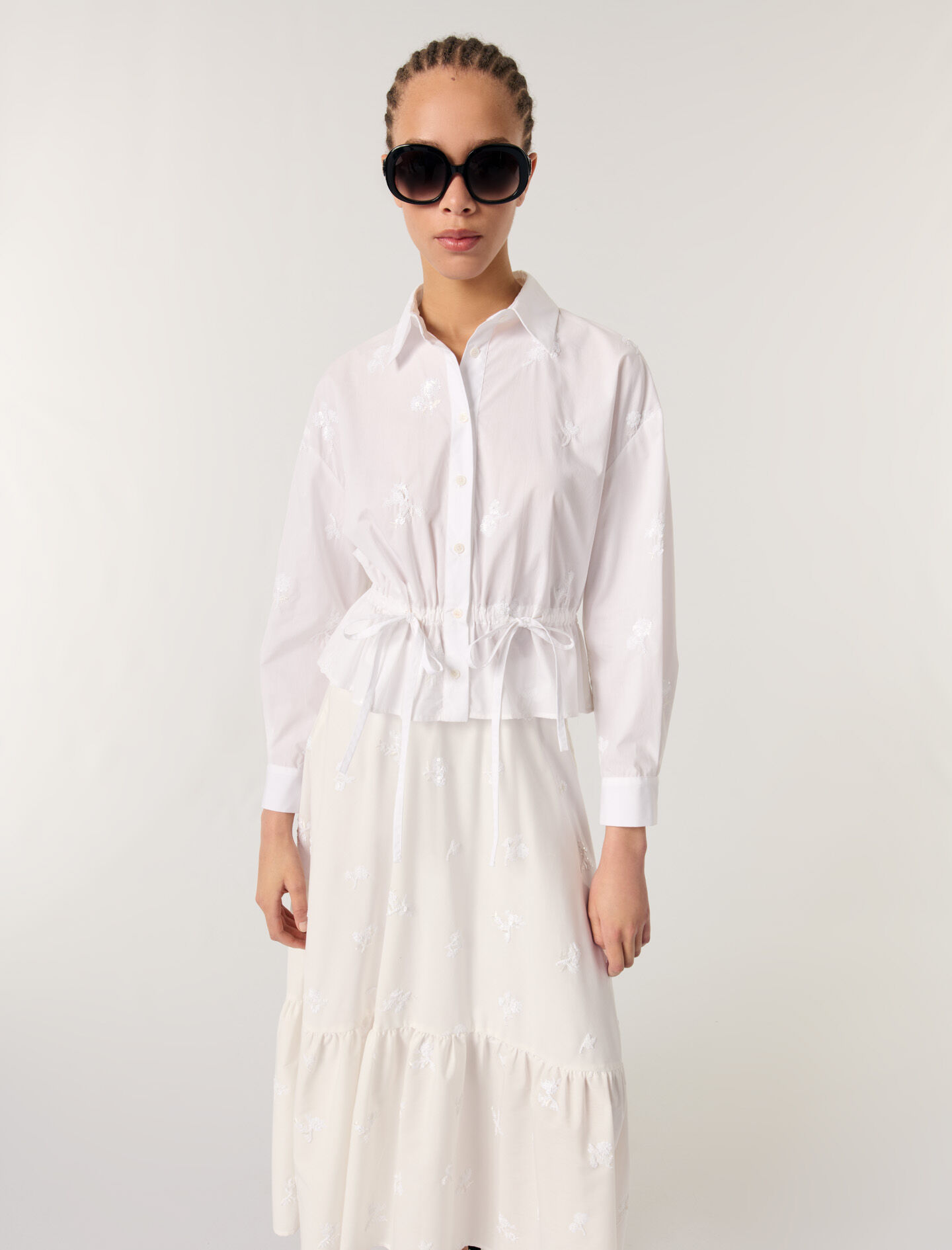 ハーリップトゥ Murcia Chiffon Shirt Dress white Silk chiffon shirt dress in white - Chloe | Mytheresa