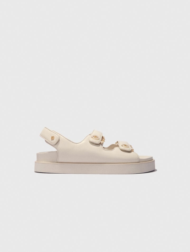 Flat leather sandals