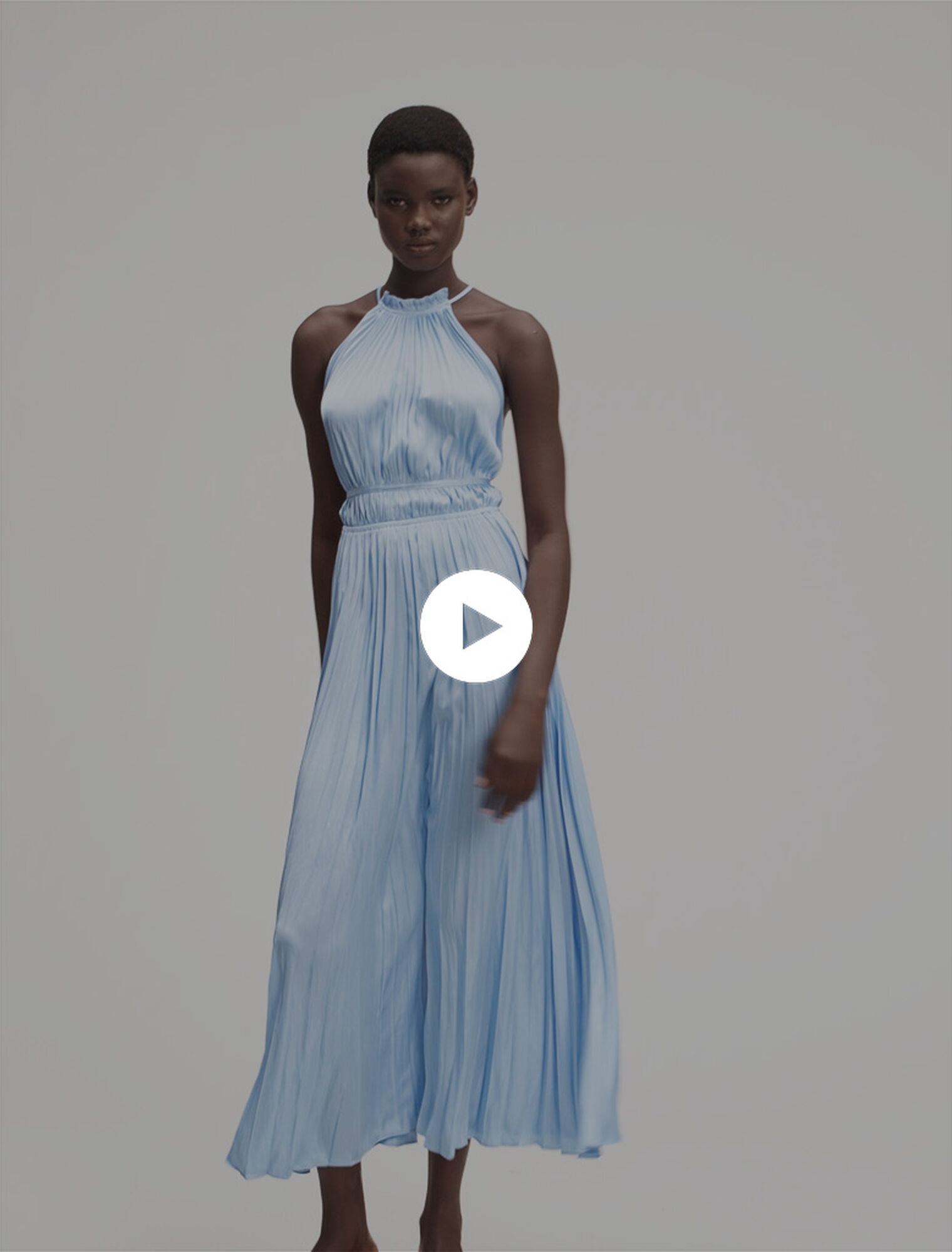 Pleated maxi dress