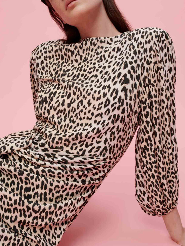 Leopard-print viscose dress