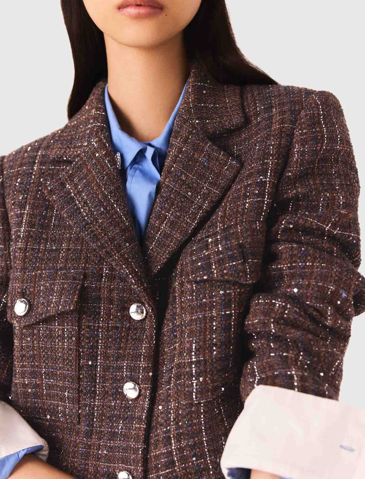 Short tweed jacket Brown for Women | Maje