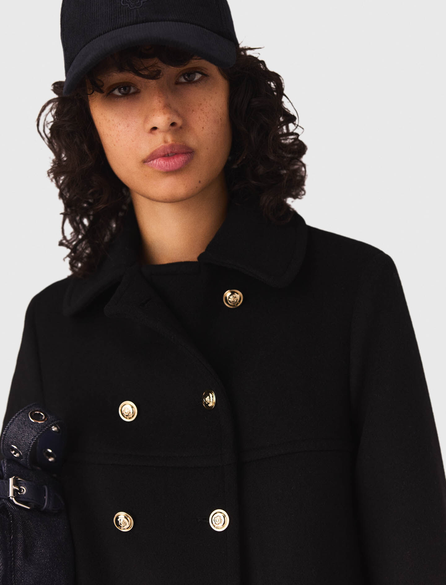 Mさま専用maje ブラック ダブルブレスト肉厚コート 36 美品 Wool blend coat Black / Gray for Women | Maje