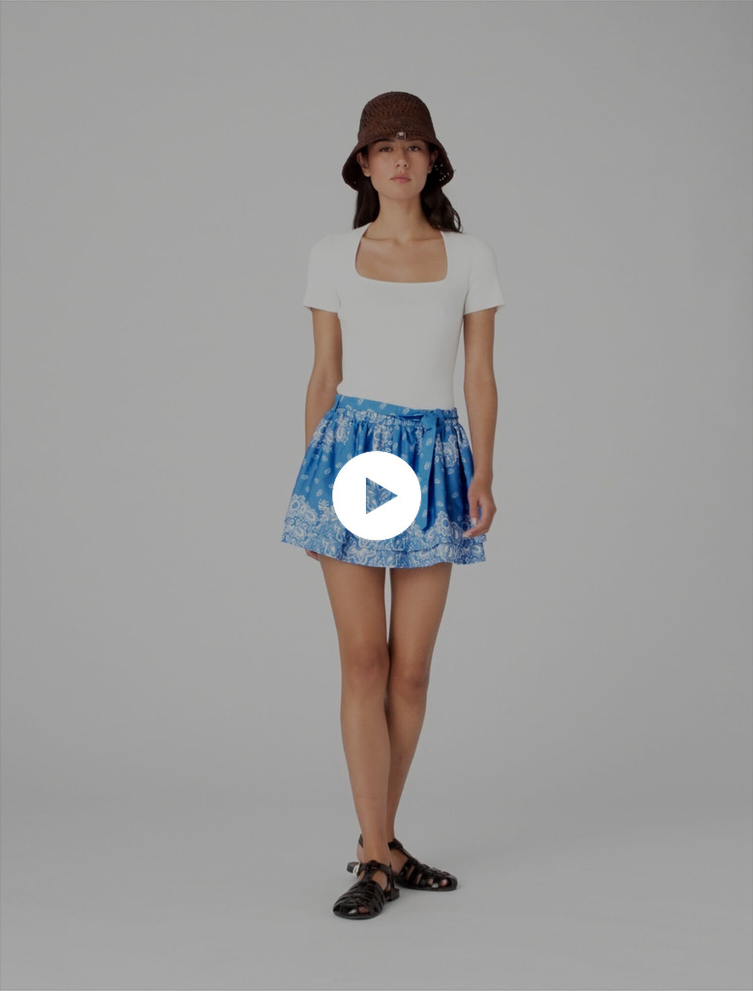 Printed ruffled skirt