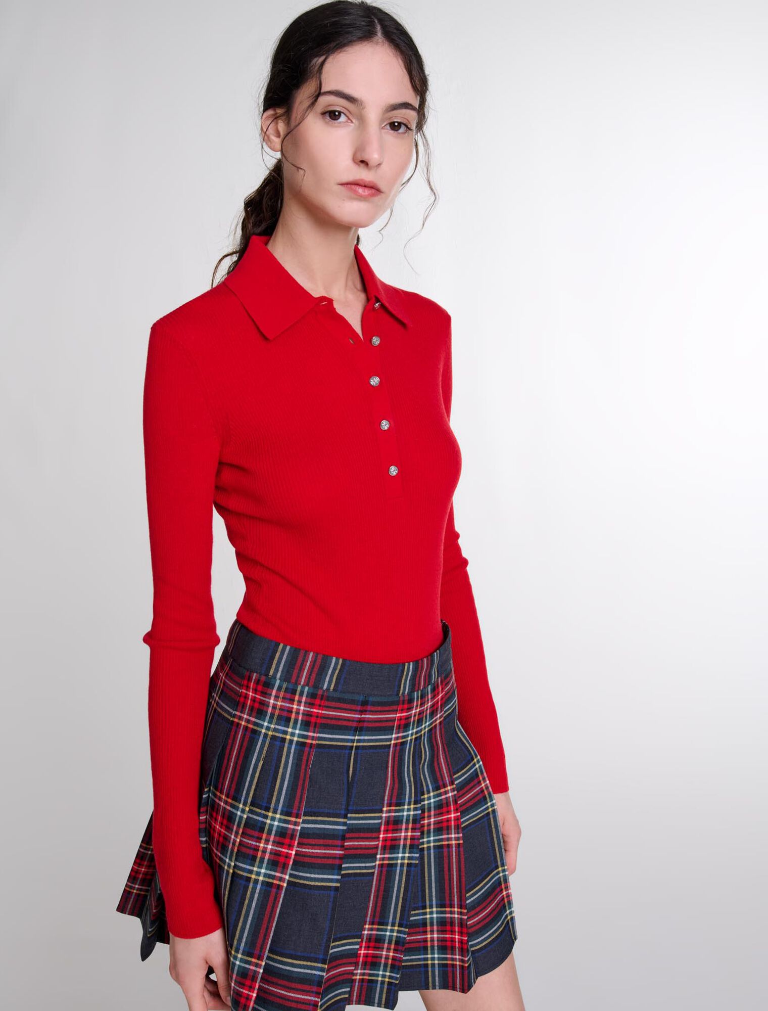 Short tartan print skirt