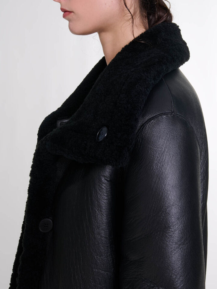 Reversible leather coat