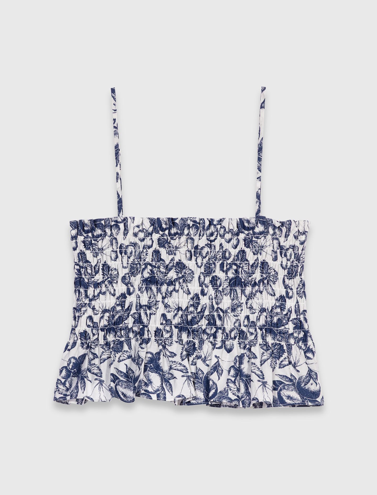 Printed smocked top Bicolor for Women | Maje