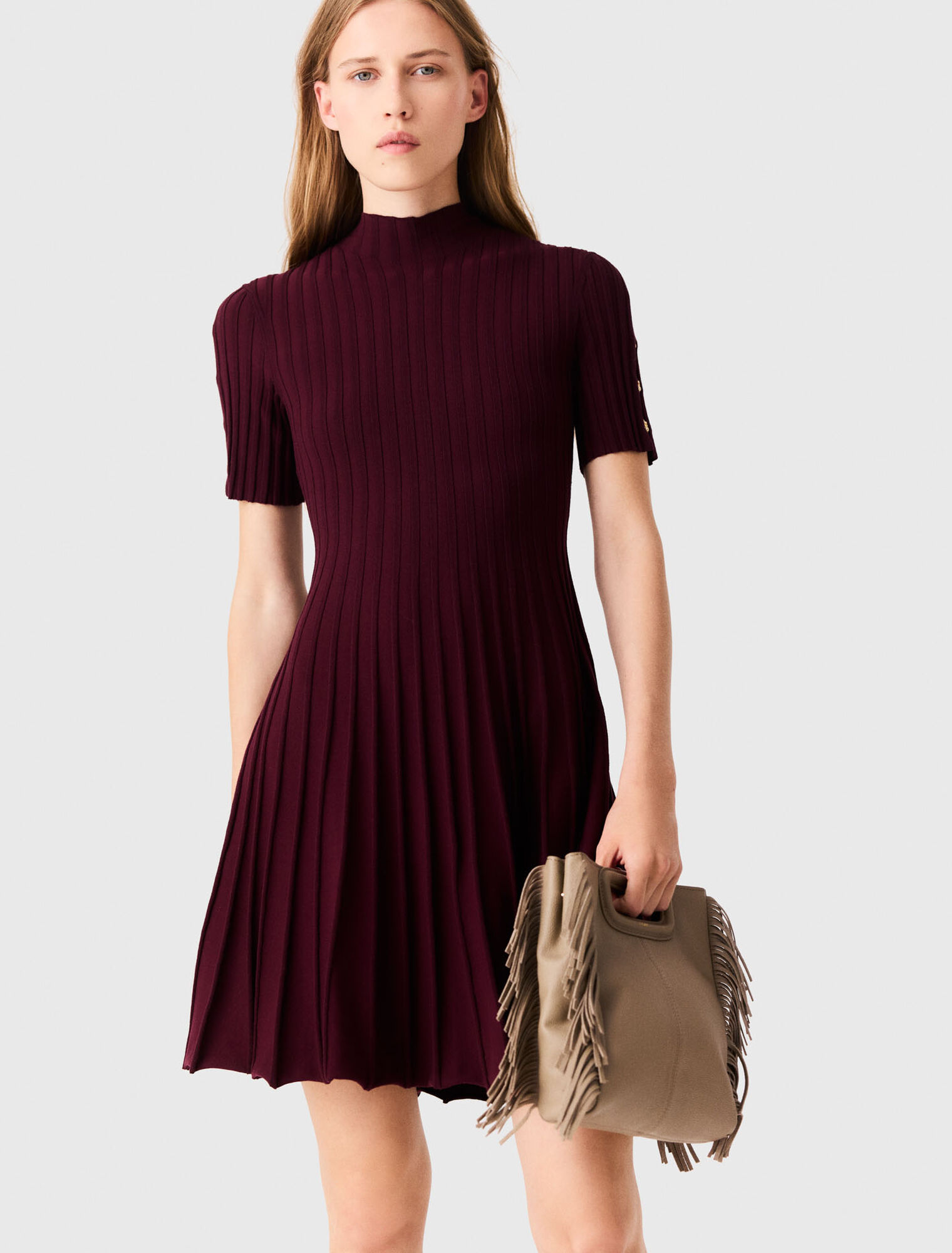 High-neck short skater dress