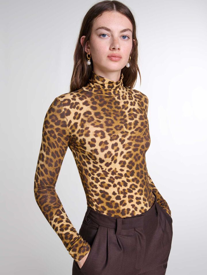 Leopard-print jumper