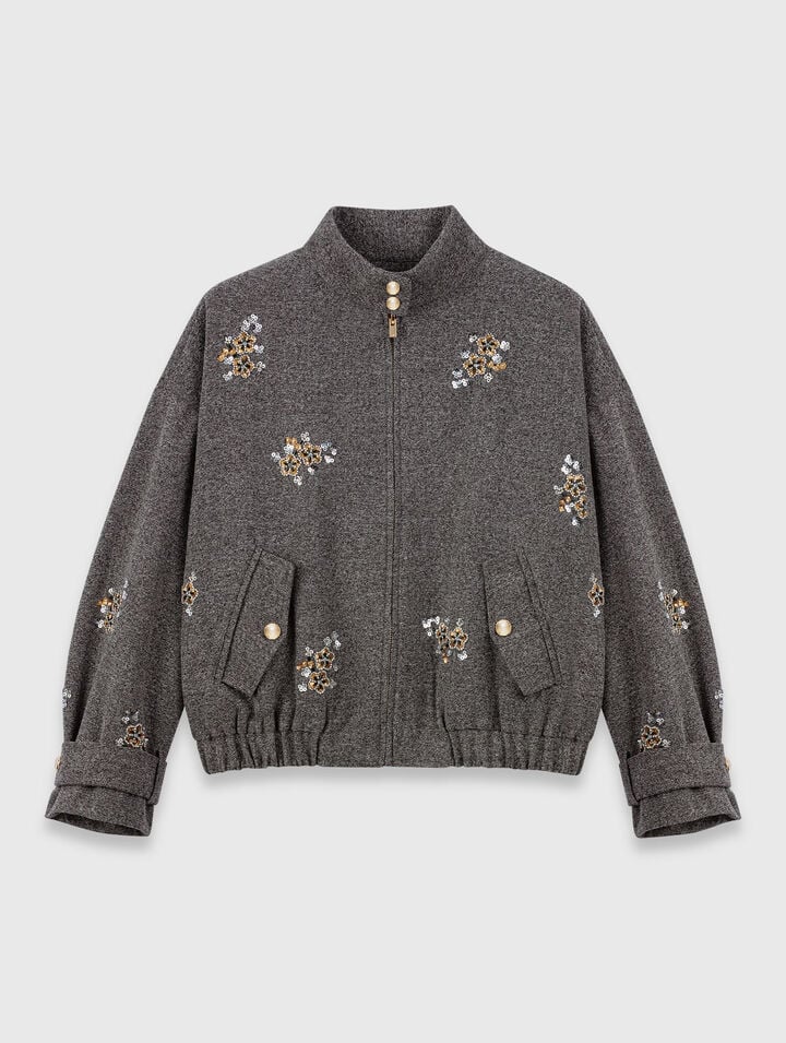 Embroidered bomber jacket