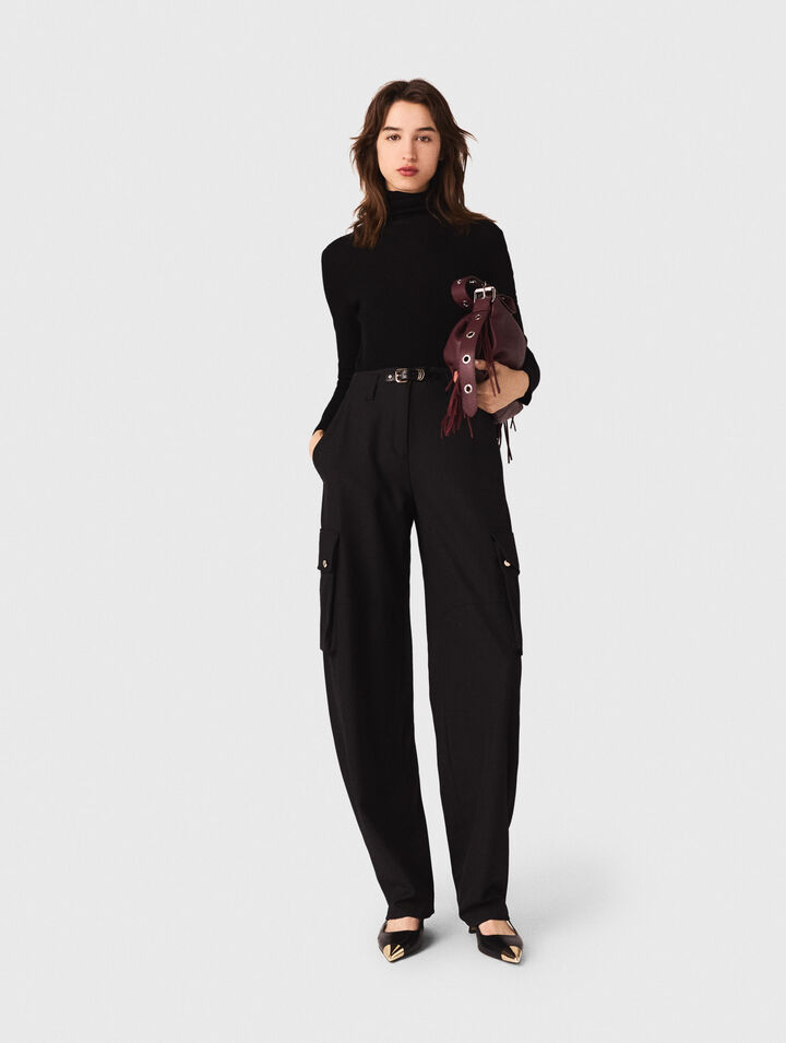 Second-skin roll-neck jumper