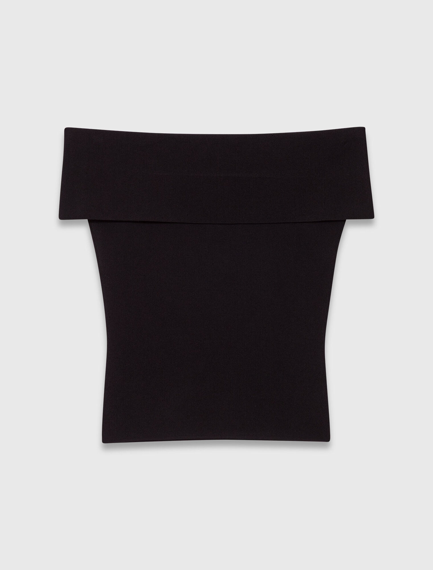 Rib knit bardot-neck top