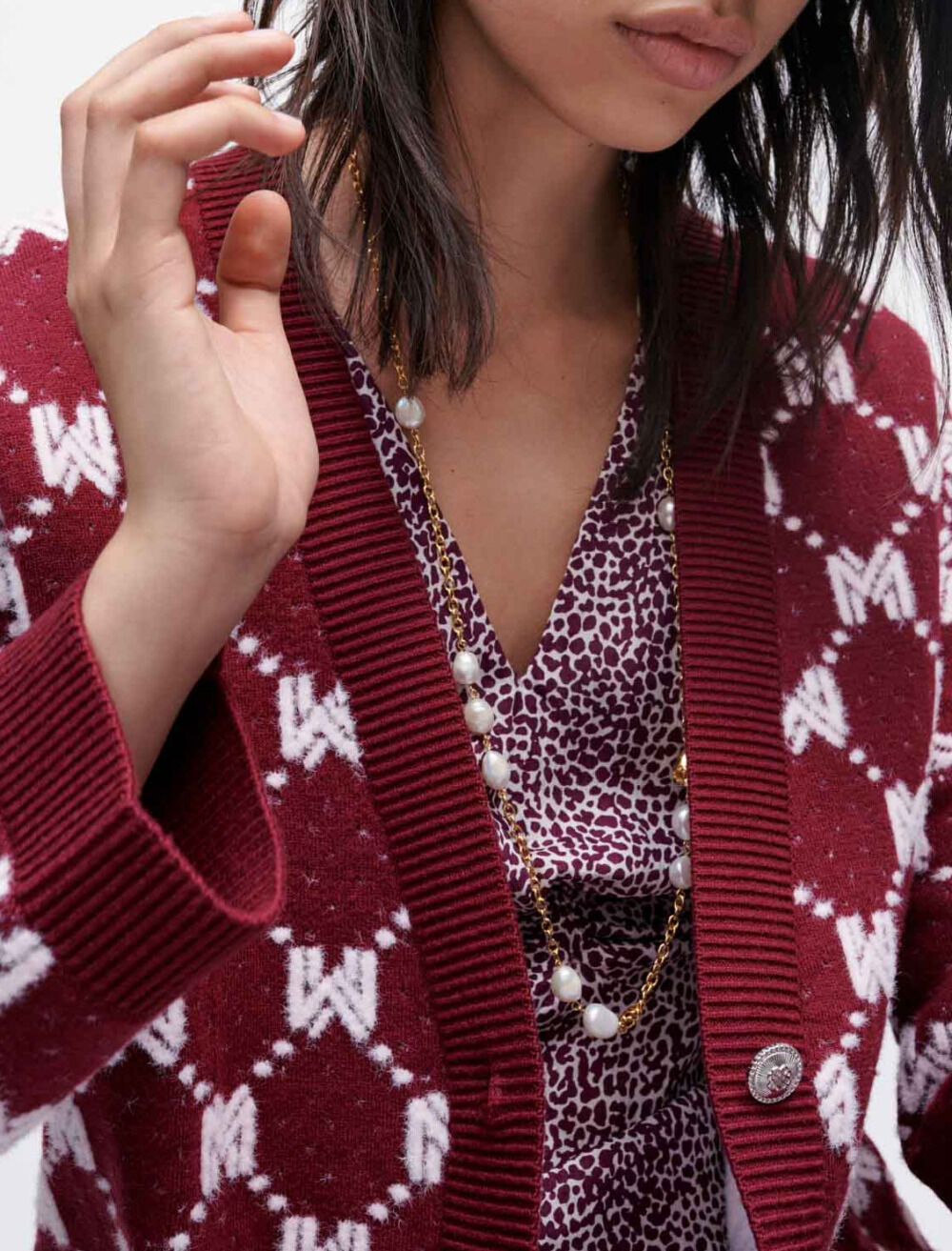 Maje Jacquard knit cardigan - Offline_Sweats-Cardigans | Maje