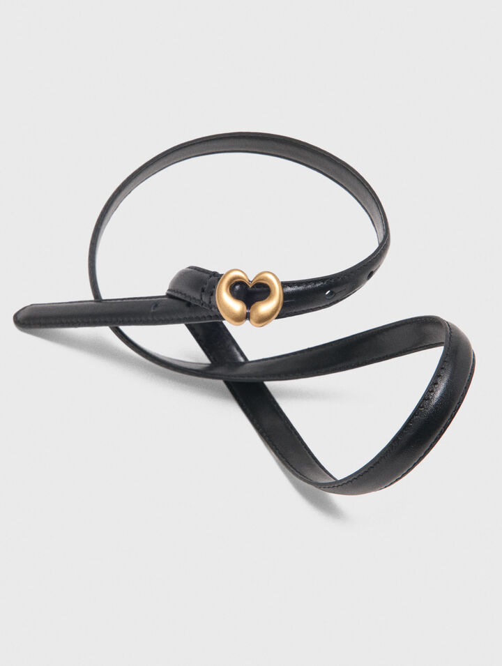 Slim leather belt