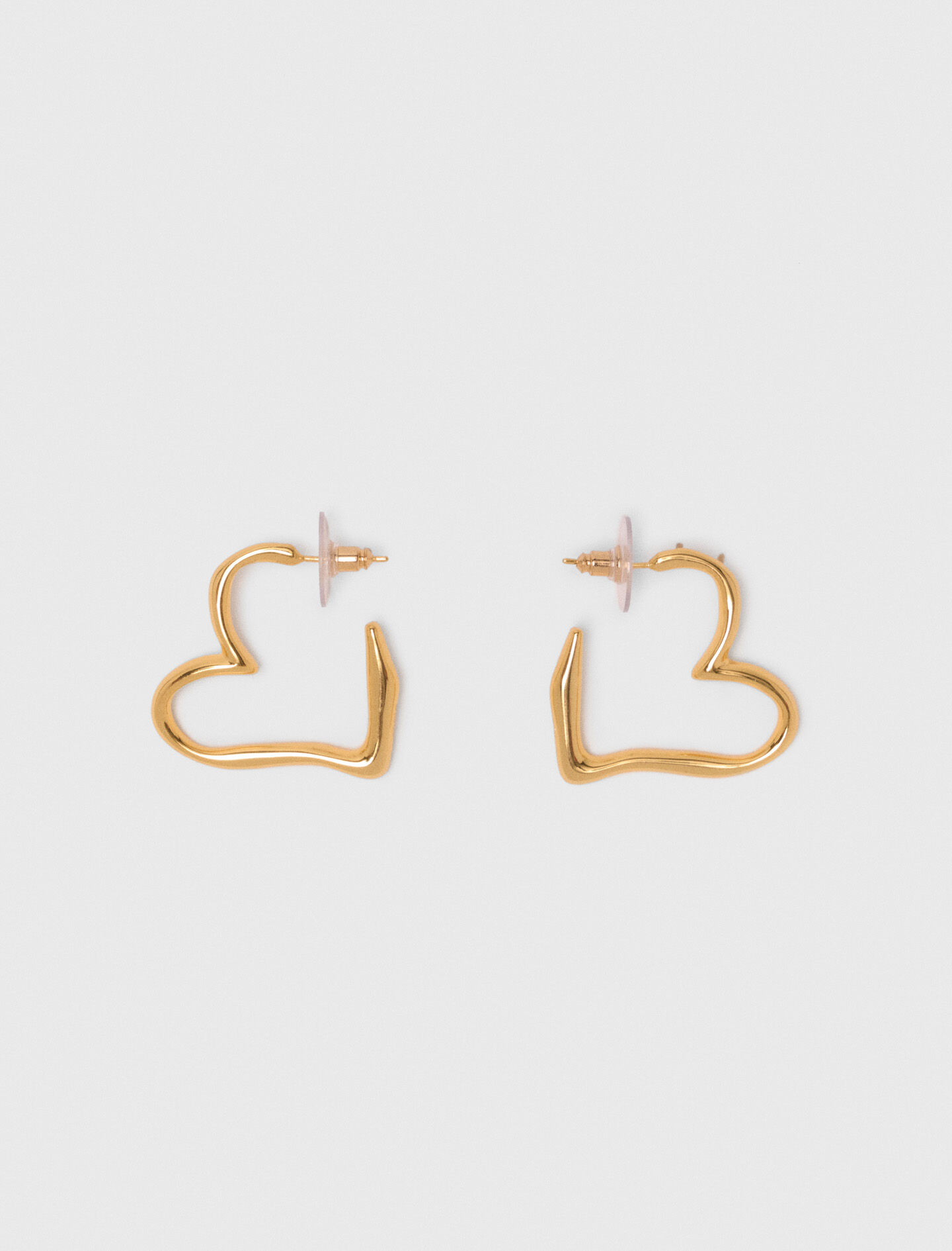 anju Asymmetric heart earrings Denim - Jeans for Women | Maje