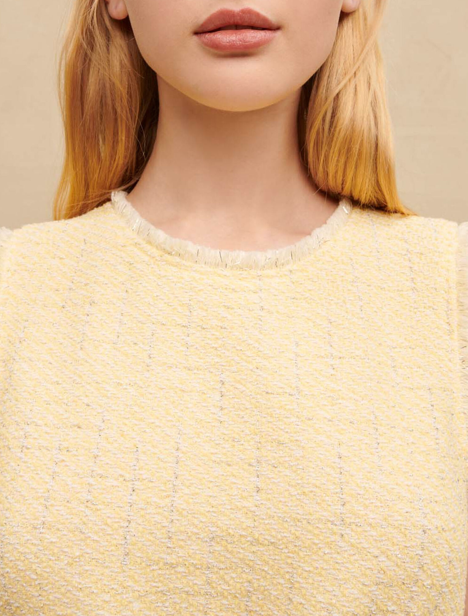 Lurex tweed sleeveless top