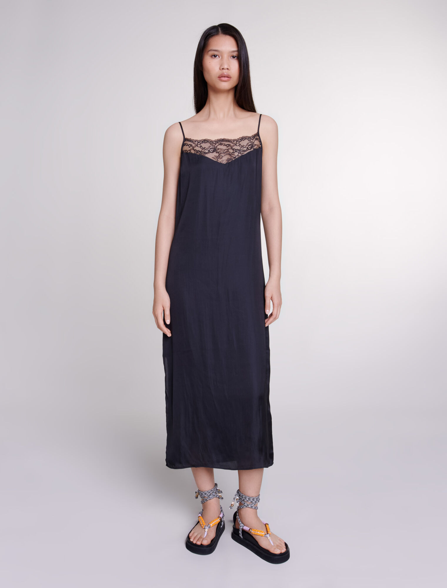Satin-look maxi dress