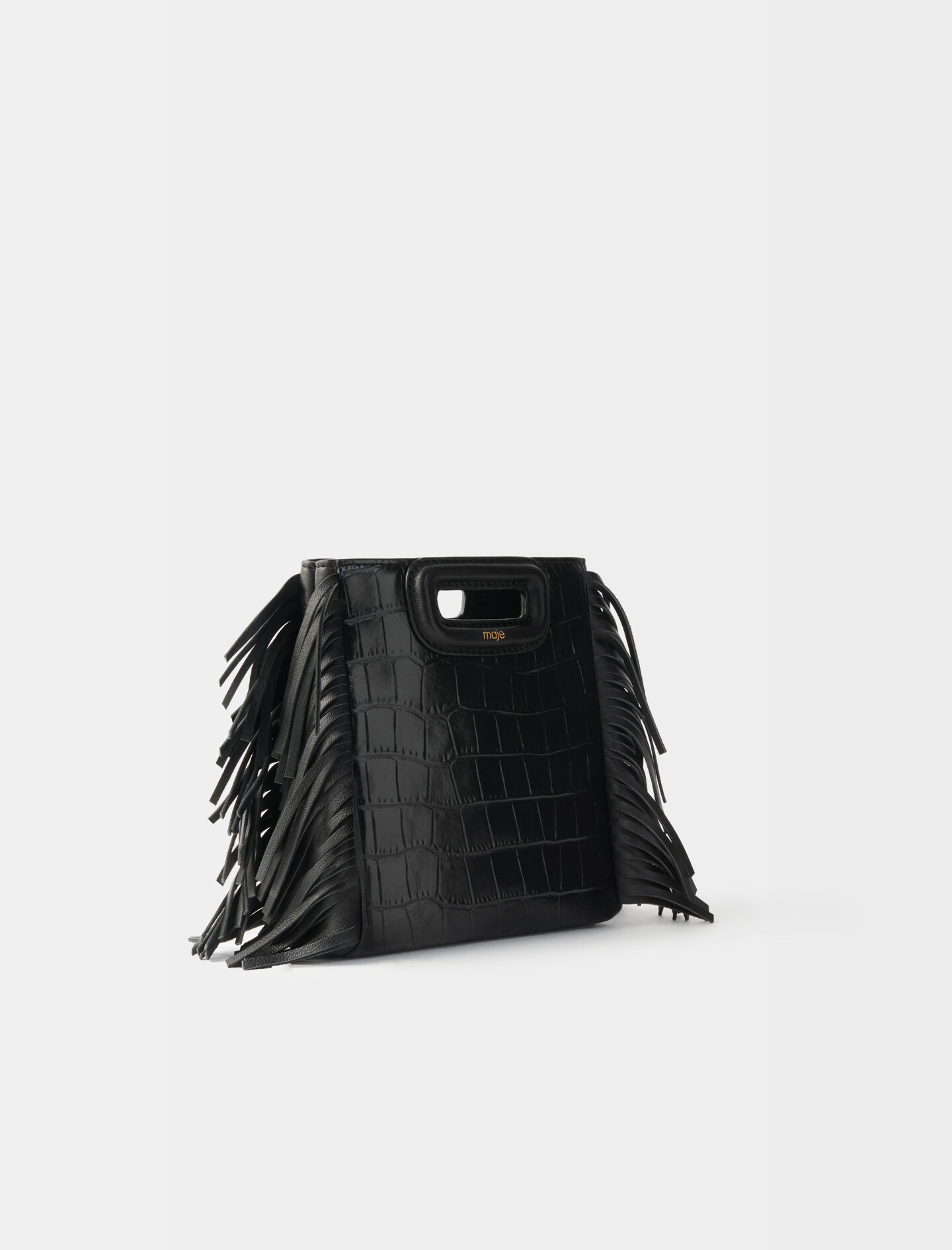 Mini embossed-leather M bag with chain - Bags mini | Maje