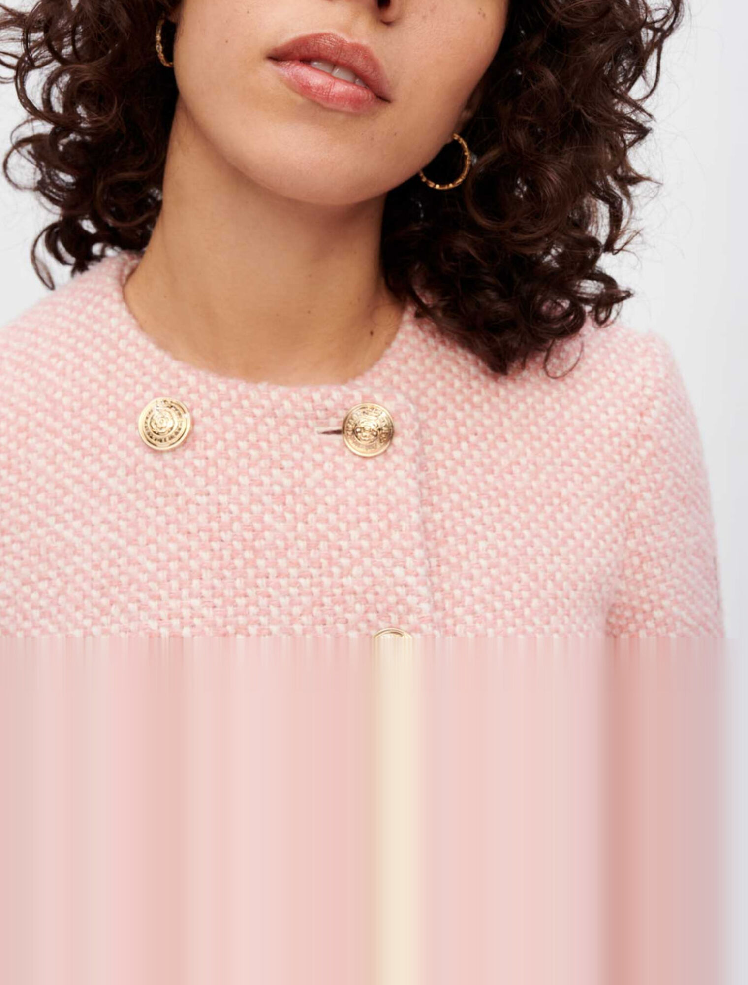 Pink and ecru marl tweed jacket