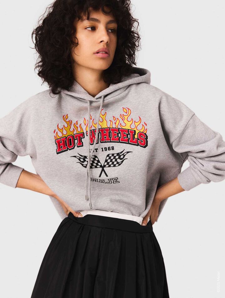 Embroidered logo crop sweatshirt