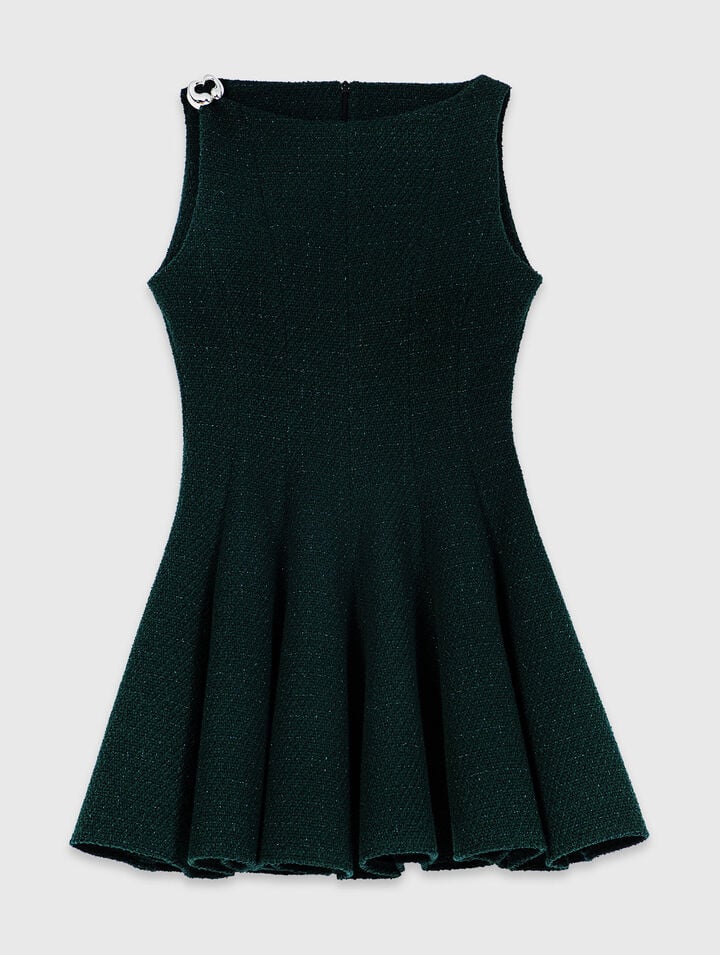 Short sleeveless tweed dress