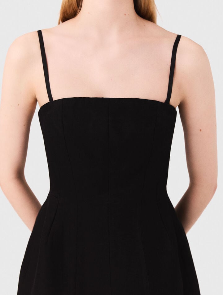 Short strapless linen dress