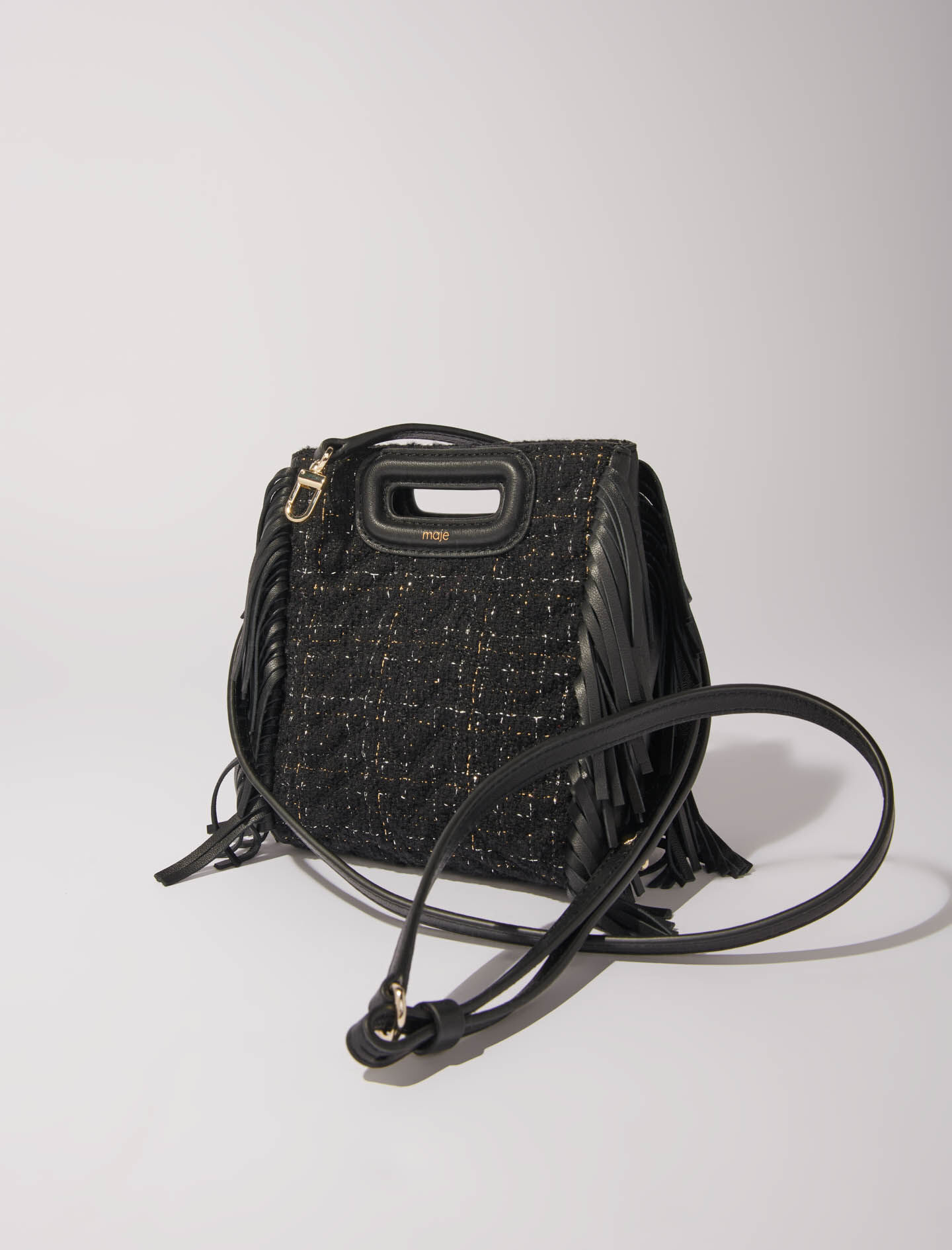 Quilted tweed mini M bag M bags Maje
