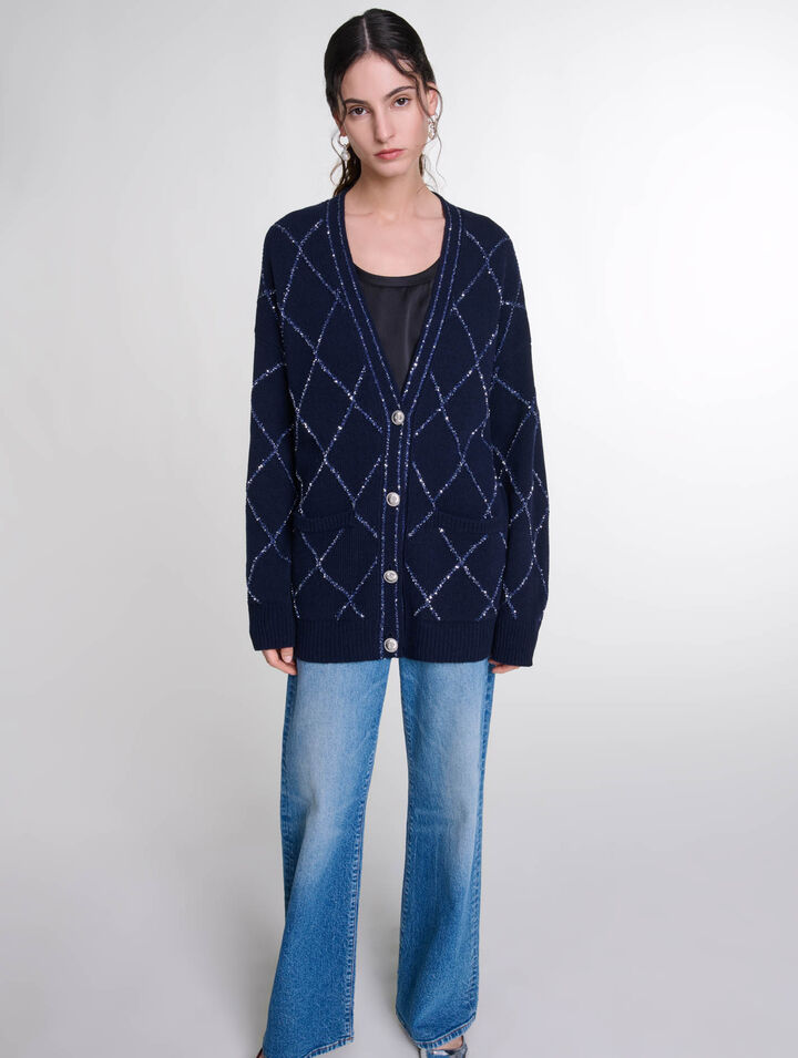Longline wool cardigan