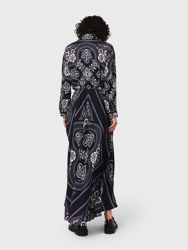 Patterned flowing maxi dress