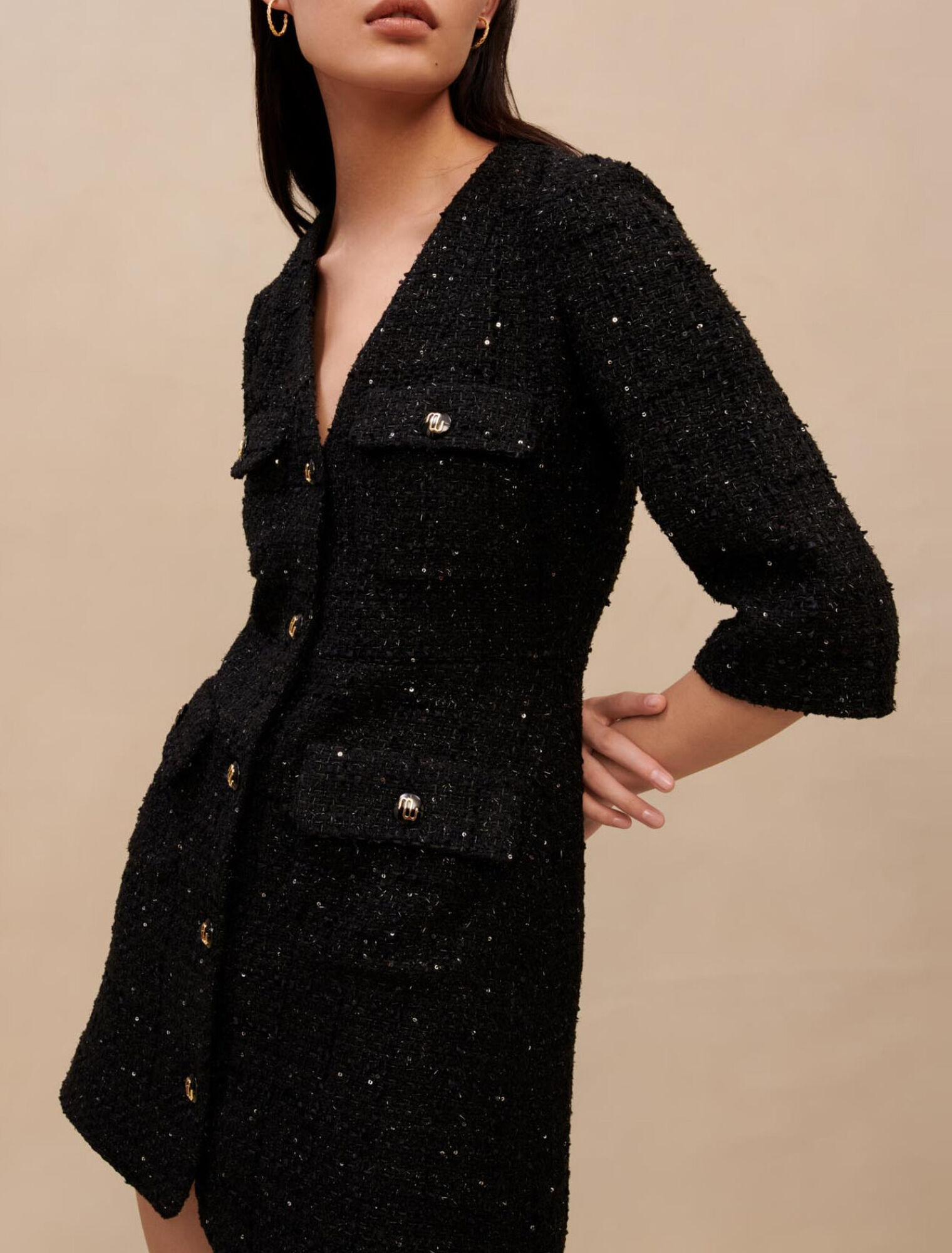 Metallic structured mini dress