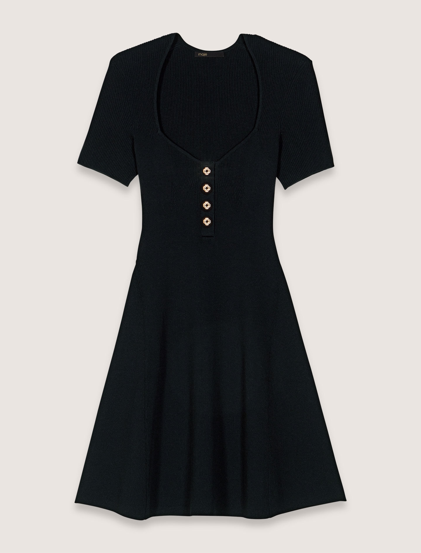 Plus Size Knee Length A-Line Dress - Shimmer Ribbed Knit