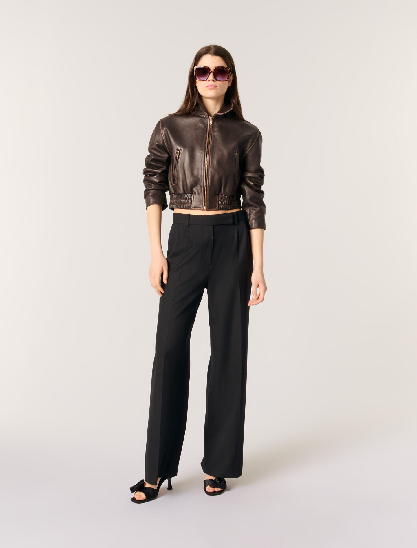 Maje Leather Trousers | Black | FARFETCH