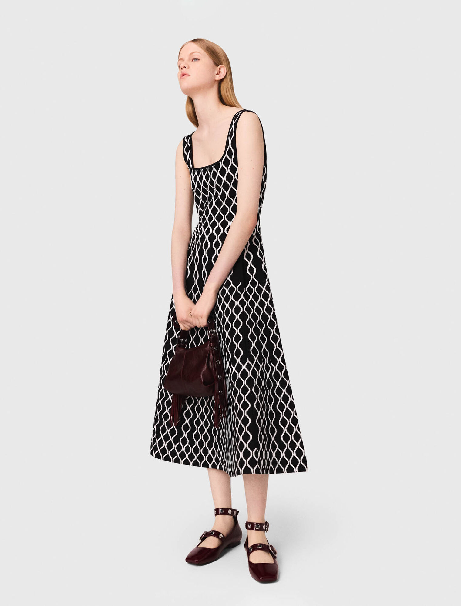 Jacquard knit midi dress