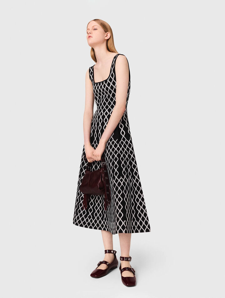 Jacquard knit midi dress