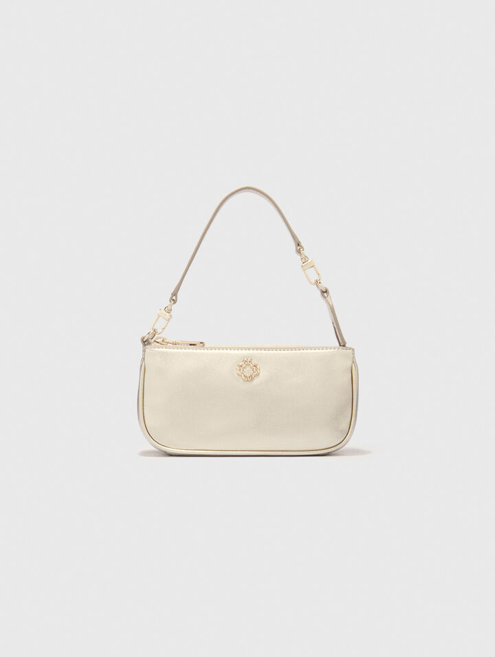 Metallic leather Sarah clutch bag