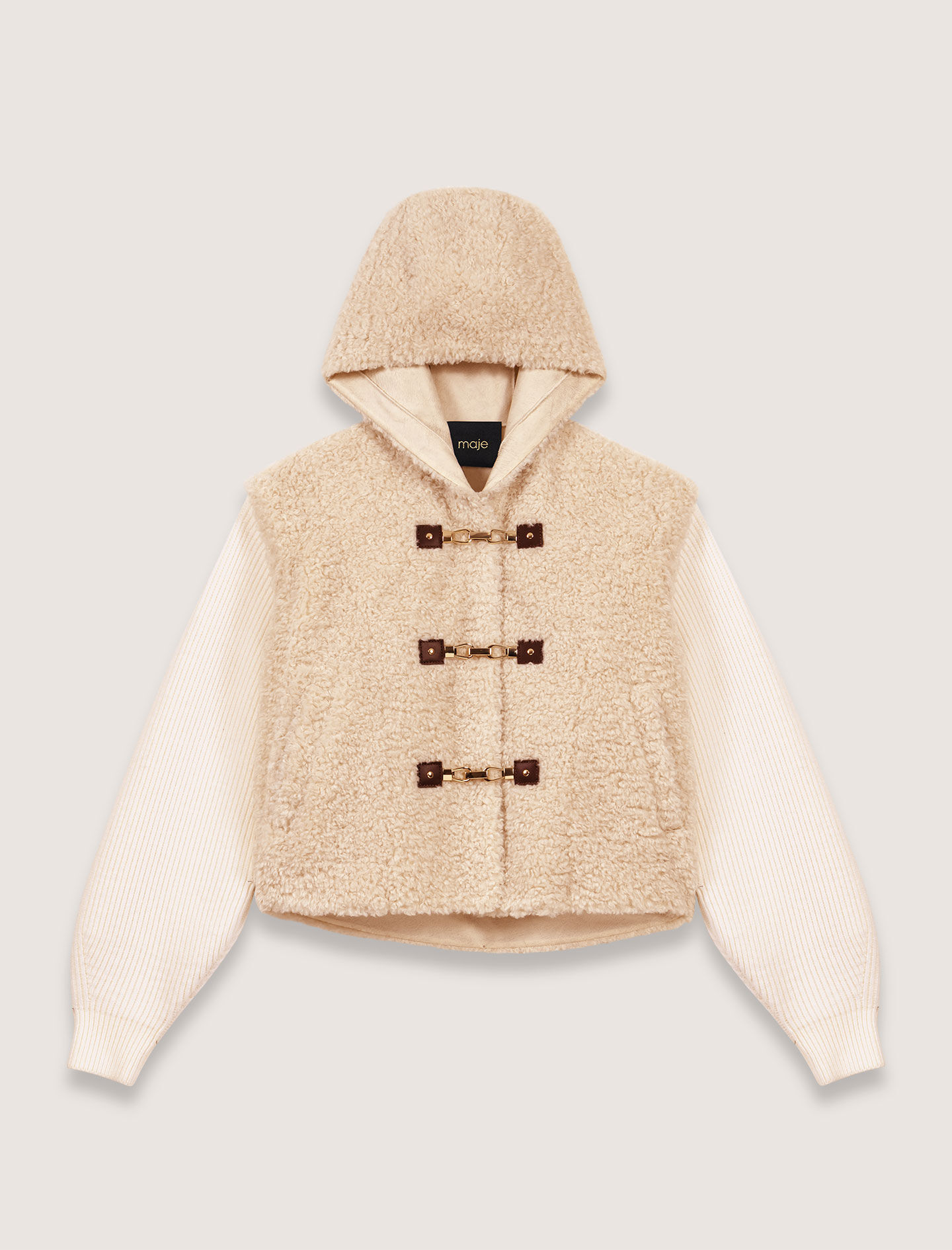 【MAJE】クロップド・ハーフスリーブジャケット：ブラック crewre online shop / ハーフスリーブボクシージャケット