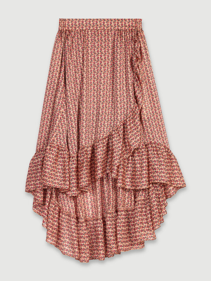 Asymmetrical ruffled skirt