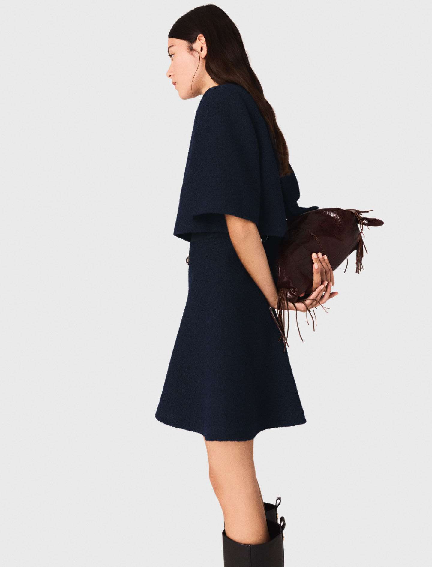 Lumignon original Blue tweed dress ブラック 2-in-1 tweed dress Blue for Women | Maje