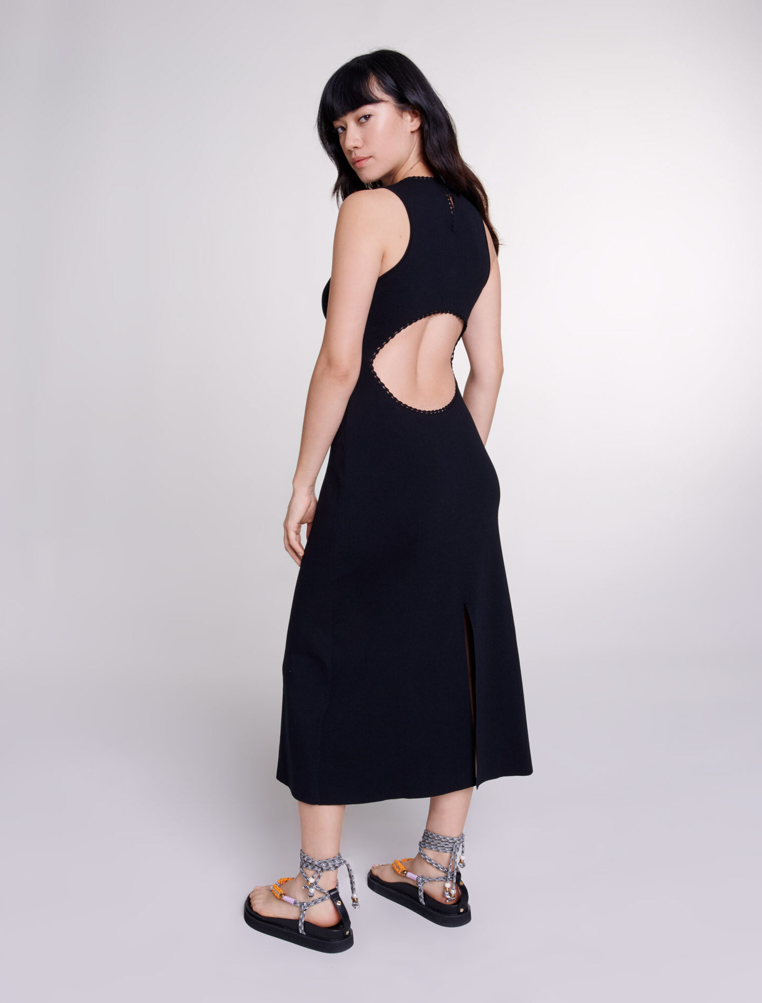 Cutaway knit maxi dress