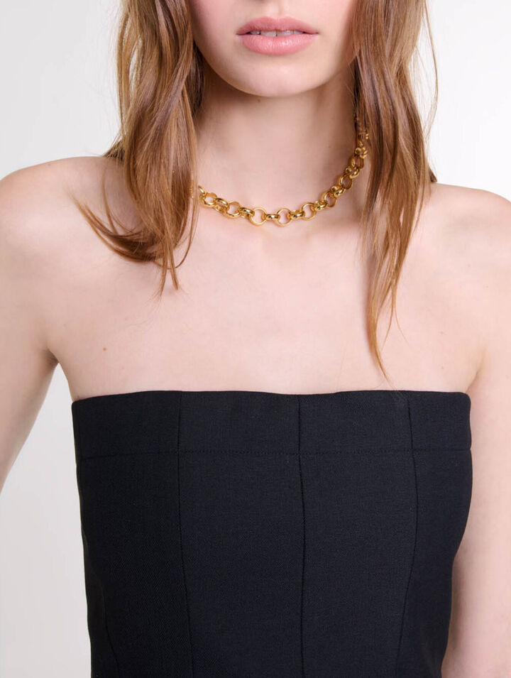 Bustier top with basque